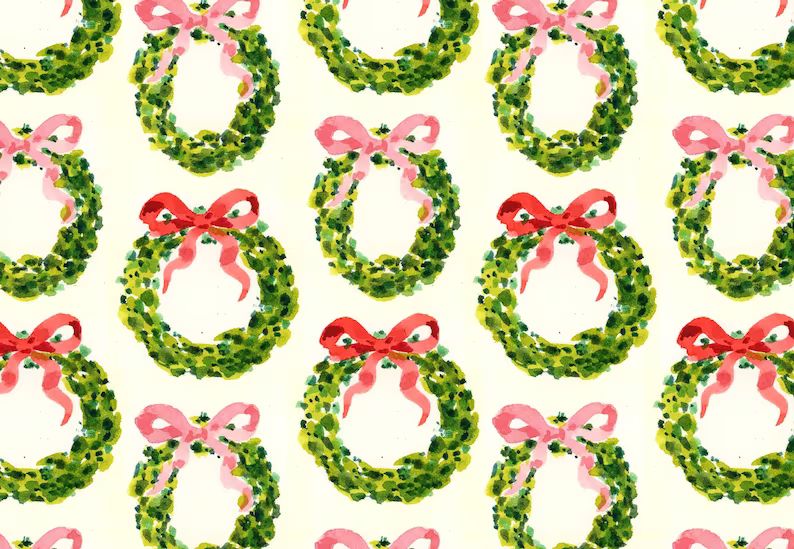 Wrapping Paper: Wreaths {Christmas, Holiday, Gift Wrap} | Etsy (US)