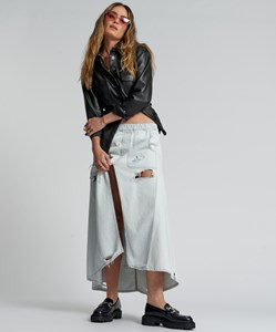 BEL AIR BLUE SHABBY SKIRT | OneTeaspoon