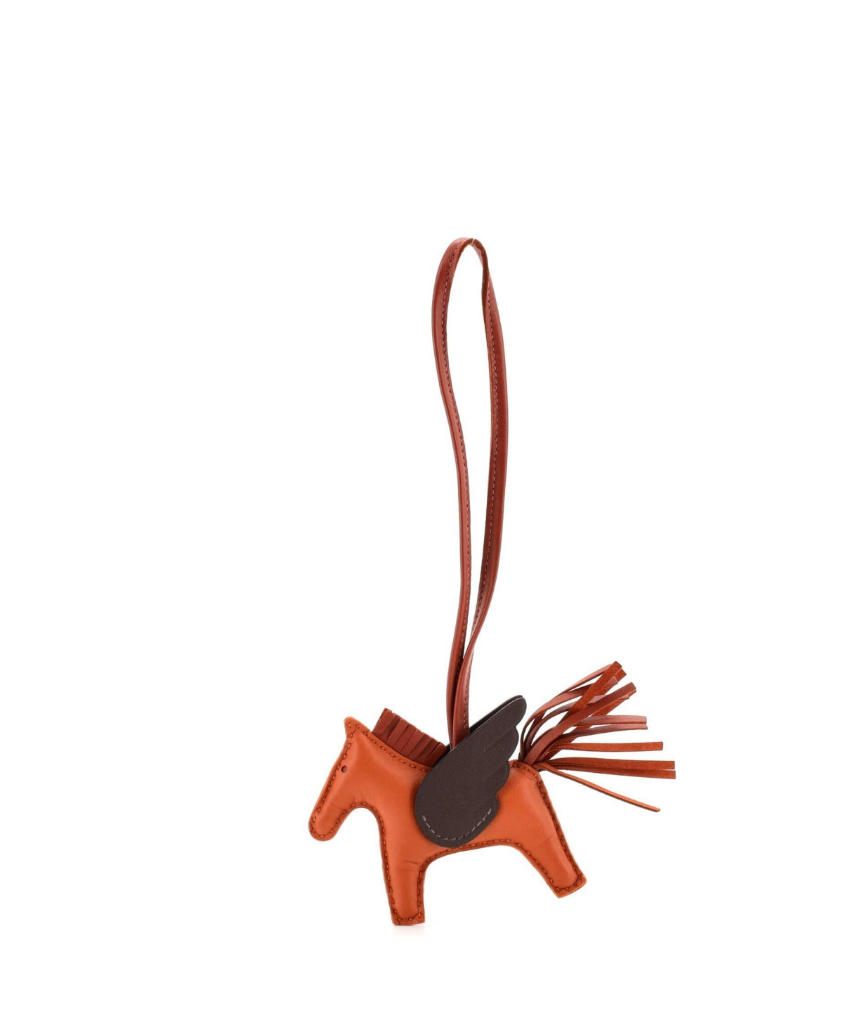Pre-Owned HERMES Pm Pegase Rodeo Bag Charm Leather - Brown | Macy's