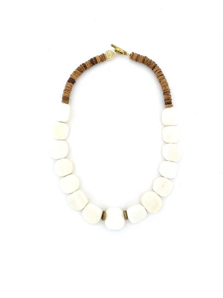 Short Bone Bead Necklace - white | Anchor Beads