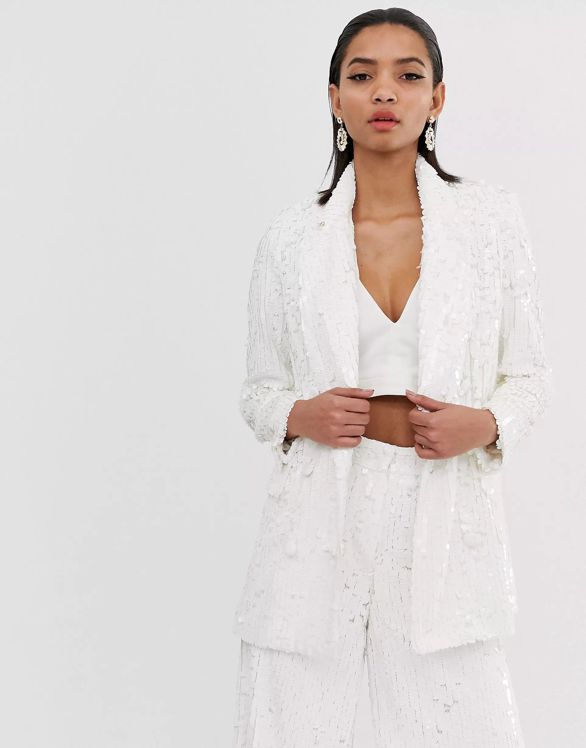 ASOS EDITION double breasted blazer in sequin | ASOS (Global)