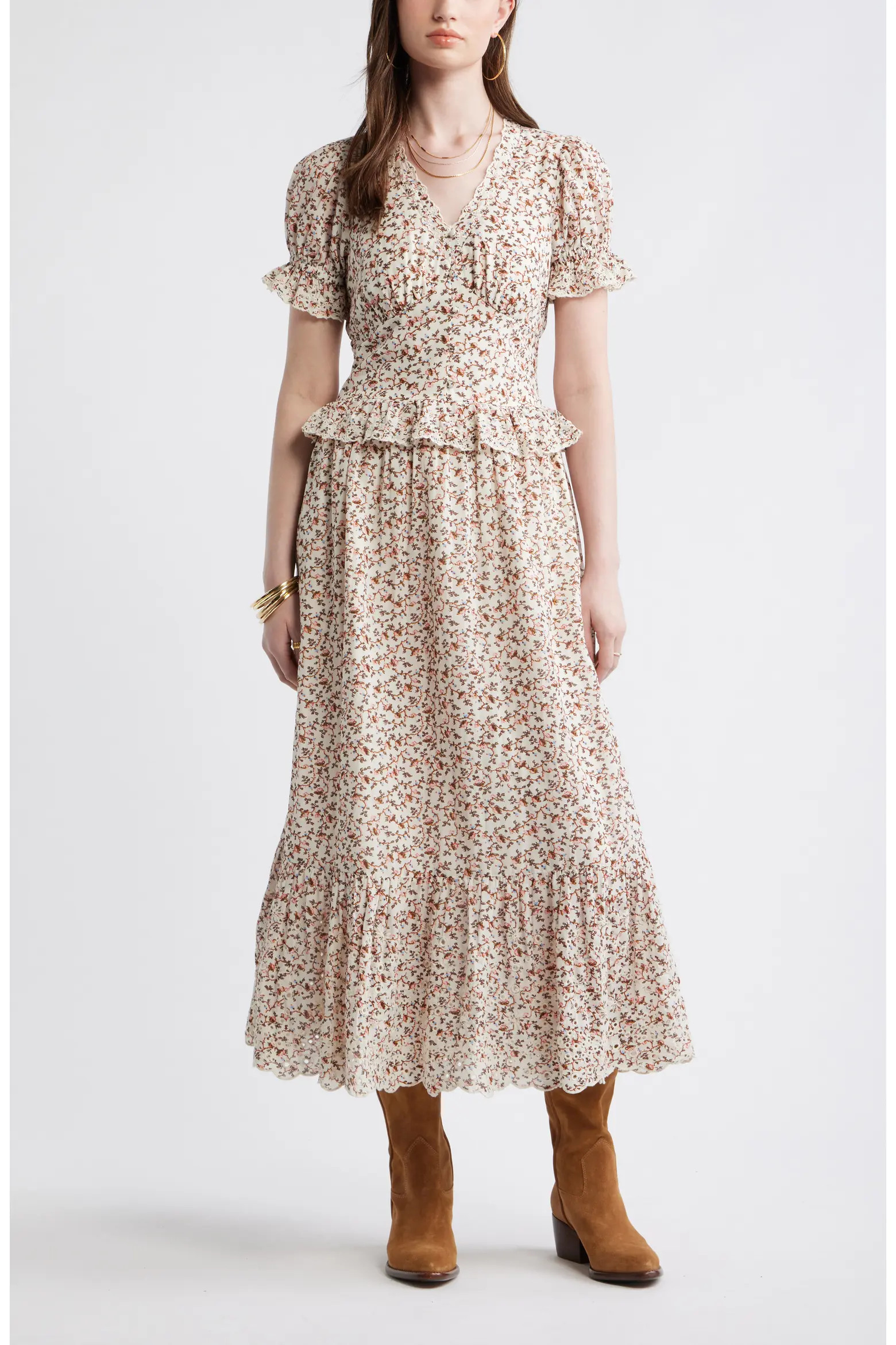 Cutwork Peplum Maxi Dress (Women) | Nordstrom | Nordstrom