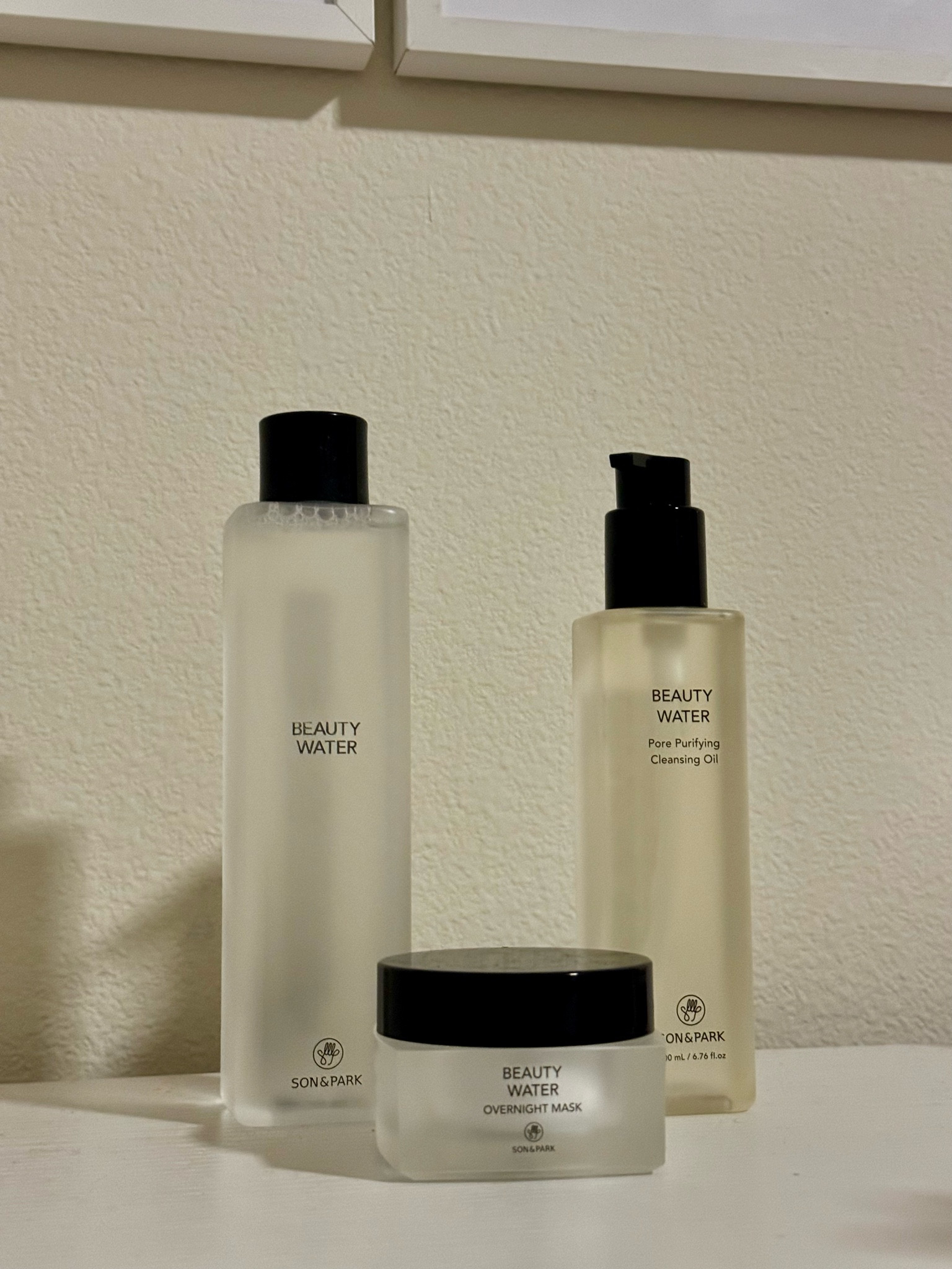 Skincare of the Day: Son&Park- Beauty Water 

✨Multi-Purpose Toner for Oil Control Hydrating Exfoliating Skincare Daily Cleansing Booster with Rose Water Witch Hazel Lavender Oil : Neutral pH helps reduce sensitivity, restore skin balance and is non-irritating!

✨Overnight Sleeping Cream Hydration Balm Mask with Rose Water & BHA Complex, Essential Oil [Lavender, Lemon] to Hydrate, Boost Skin Barrier, and Calming Break Out

✨ Cleansing Oil for Pore Purifying & Control Mild & Deep Facial Cleanser: Blackhead Melting Daily Makeup Removal with Jojoba, Avocado, Olive, Tea Tree Leaf Oil 

#LTKBeauty #LTKFindsUnder50