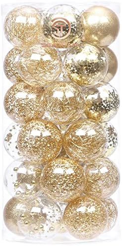 Amazon.com: Sea Team 60mm/2.36" Shatterproof Clear Plastic Christmas Ball Ornaments Decorative Xm... | Amazon (US)