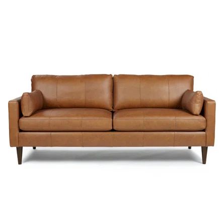 Sand & Stable Gaia 81" Genuine Leather Square Arm Sofa | Wayfair | Wayfair North America