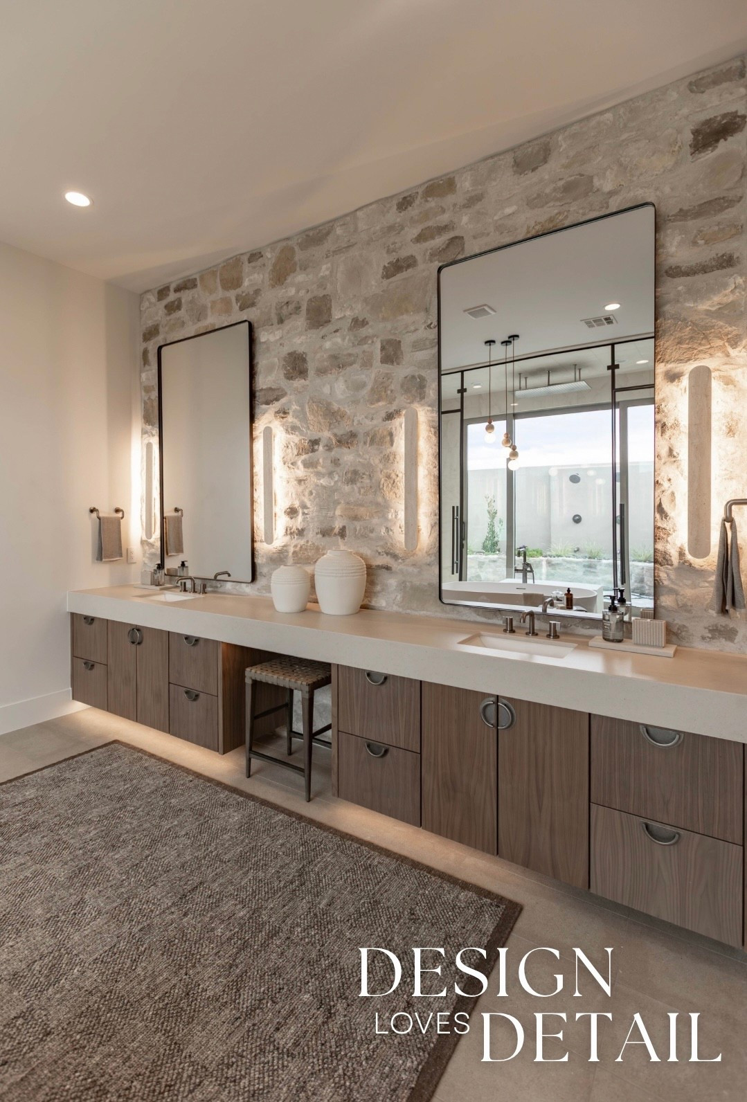 I adore this bathroom!! Also check out the deal I found on these mirrors! Pretty freaking awesome for this size 

Also that’s my Harristone Milan Ridgestone on the walls! Such a good one 

#LTKmorningroutine #LTKSaleAlert #LTKHome