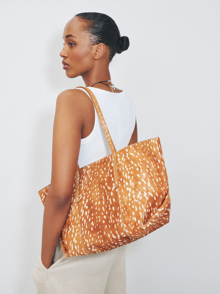 Buy Animal N. Premium Leather Deer Print Shoulder Bag from Next USA | Next US