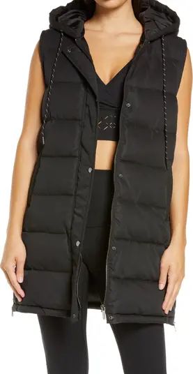 Zella Long Hooded Puffer Vest | Nordstrom | Nordstrom