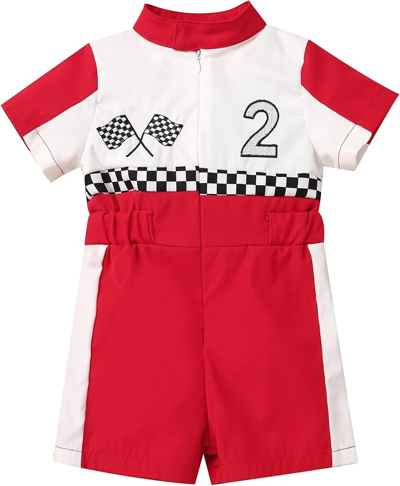 IBTOM CASTLE Baby Race Car Driver Outfit Boys Girls 1st 2nd Birthday Cake Smash Photoshoot Clothe... | Amazon (US)