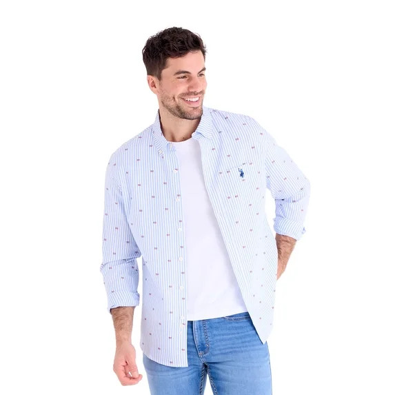 U.S. Polo Assn. Men's Long Sleeve Americana Oxford Shirt | Walmart (US)