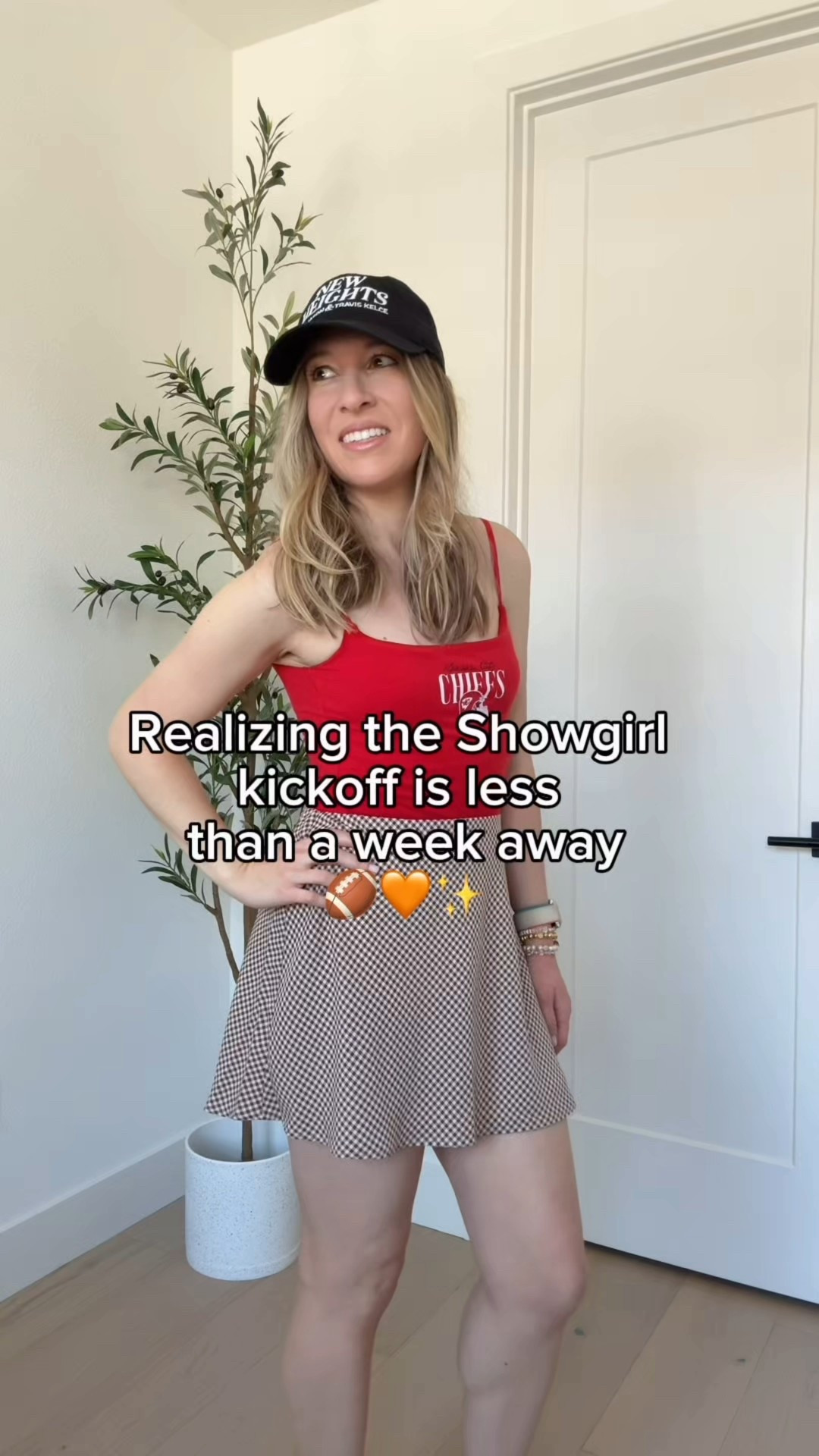 Rocking the final countdown until the release of Taylor Swift’s The Life of a Showgirl with my fave Chiefs cami (built in padding), fall Abercrombie skirt, and New Heights hat of course 🤭 My showgirl dress is from SHEIN and amazinggg  

#LTKSeasonal #LTKHalloween #LTKFindsUnder100