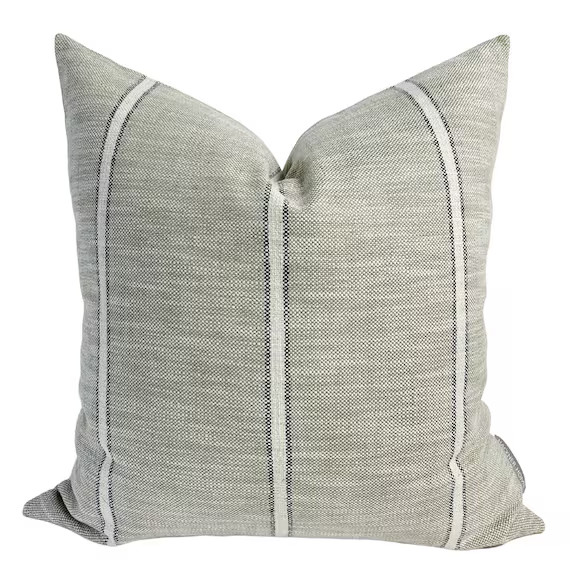 Weathered Stripe  Gray Pillow Cover Stripe Pillow Cover | Etsy | Etsy (US)