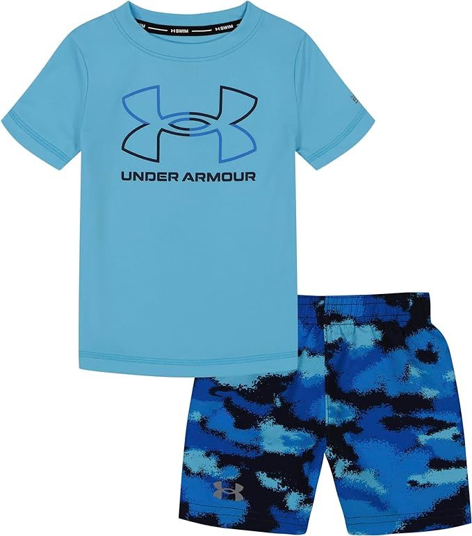 Under Armour Boys' Swim Volley Set, Sleeve Shirt & Matching Shorts, Lightweight & Breathable | Amazon (US)