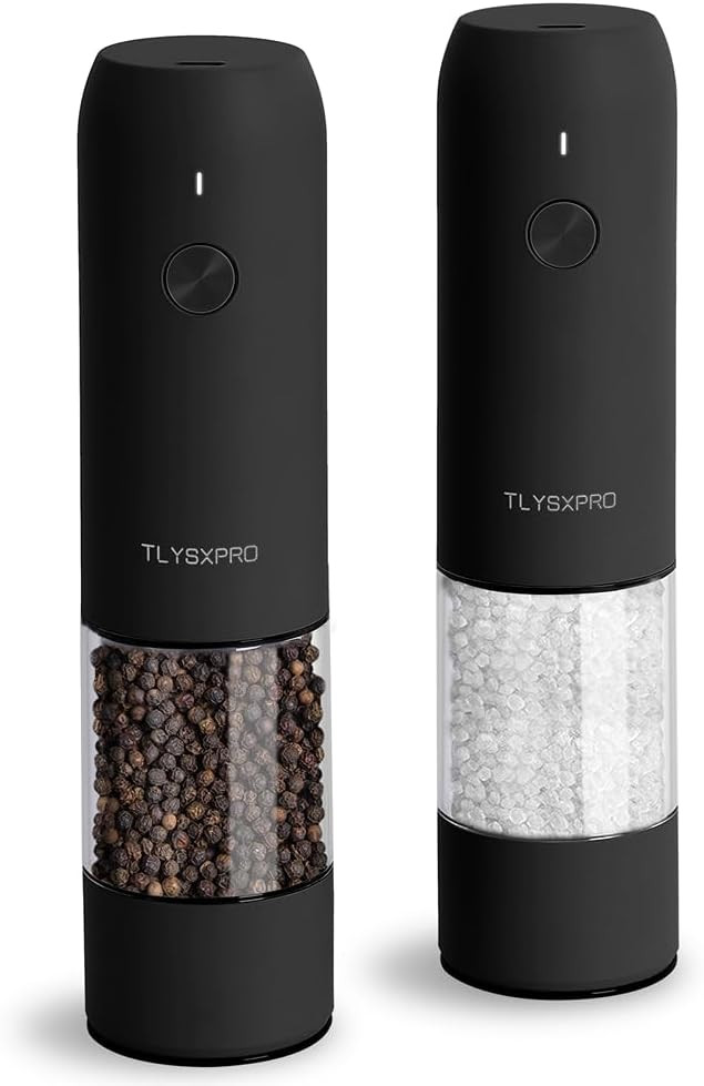 Electric Salt and Pepper Grinder Set, USB Rechargeable, Automatic Salt and Pepper Mill Grinder wi... | Amazon (US)