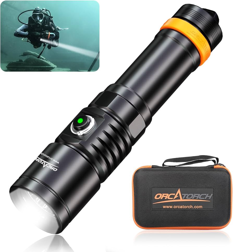 ORCATORCH D710 Scuba Diving Light, 3000 Lumens Super Bright Underwater Flashlight with 6 Degrees ... | Amazon (US)