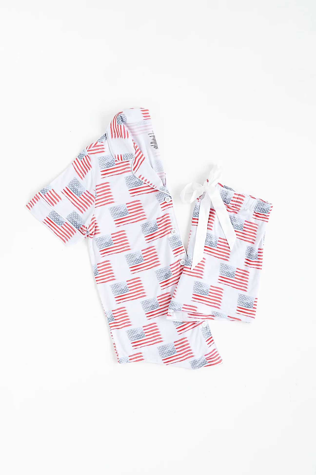 American Flag Women’s Button Down Short Set | Little Pajama Co.