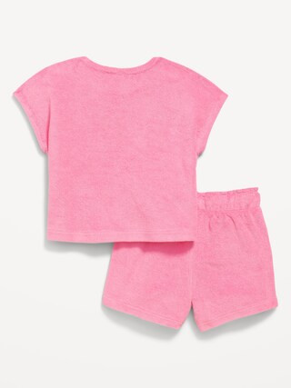 Short-Sleeve Terry Top and Shorts Set for Toddler Girls | Old Navy (US)