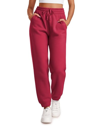 CRZ YOGA Cotton Fleece Lined Sweatpants Women High Waisted Warm Casual Lounge Jogger Pants with P... | Amazon (US)