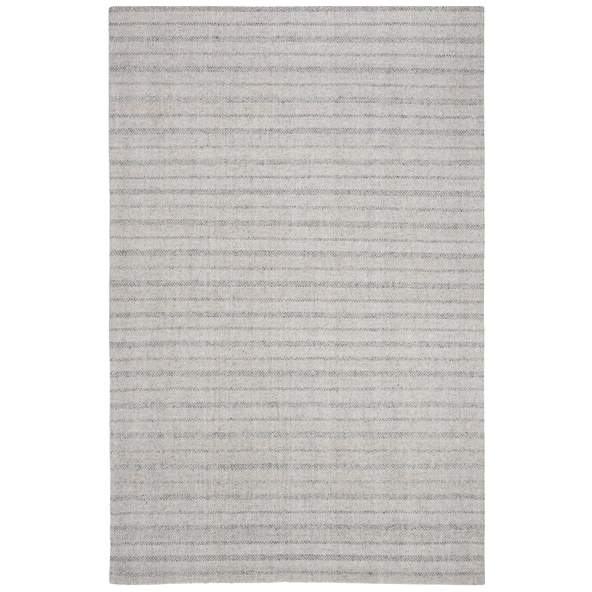 Miles Striped Handmade Flatweave Area Rug in Silver | Wayfair Professional