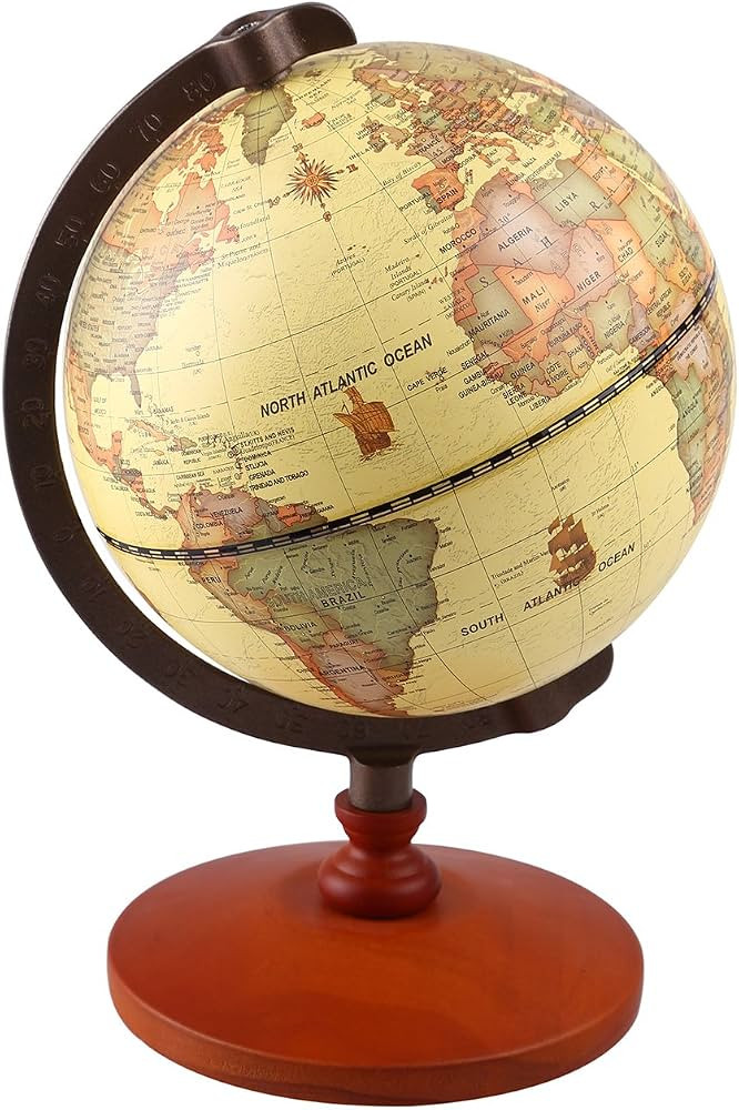 TTKTK Mini Vintage World Globe for Adults & Kids with Wooden Stand,Antique Decorative Desktop Glo... | Amazon (US)