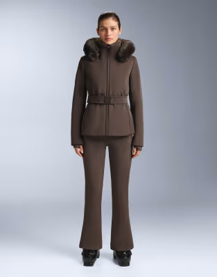 OYSHO Water-resistant stretch flare ski trousers in light brown | ASOS | ASOS (Global)