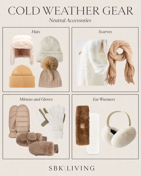 WINTER \ cold weather gear - accessories!

Hat
Ear muffs
Mitten
Gloves
Scarf
Amazon 

#LTKSeasonal #LTKstyletip #LTKfindsunder50