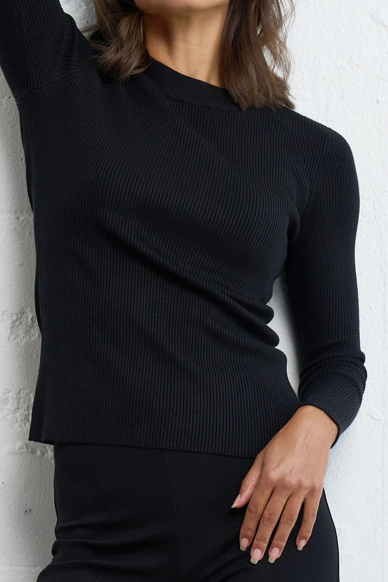 Perfect Ribbed Mock Neck | Franne Golde