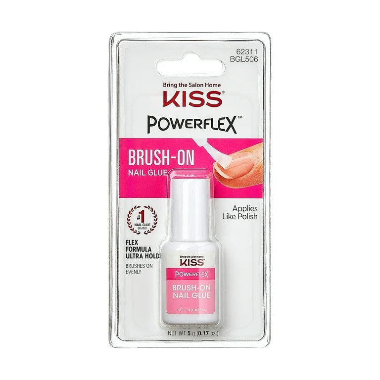 KISS PowerFlex Brush-On Nail Glue for Press Ons, Ultra Hold Flex Formula, 5g (0.17 oz.) - Walmart... | Walmart (US)