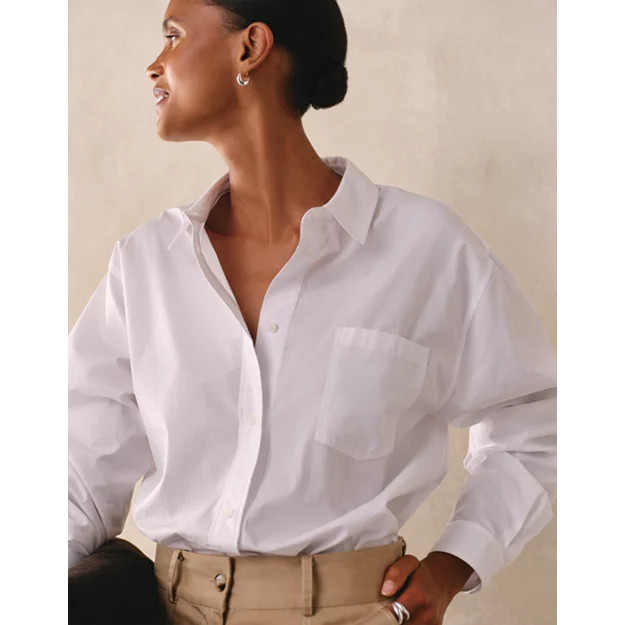 Cotton Poplin Boyfriend Shirt | The White Company UK & ROW