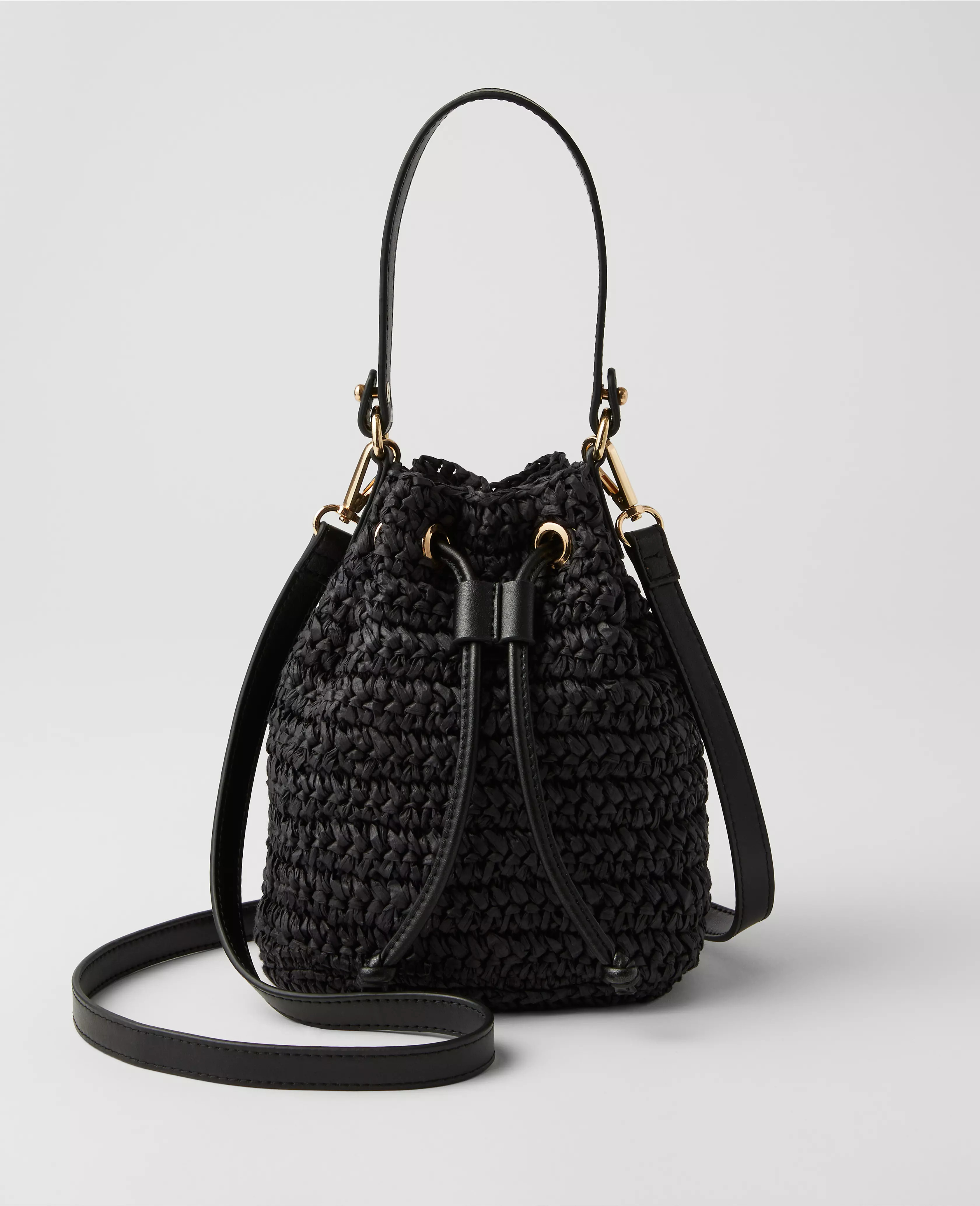 Weekend Collection Straw Bucket Bag | Ann Taylor