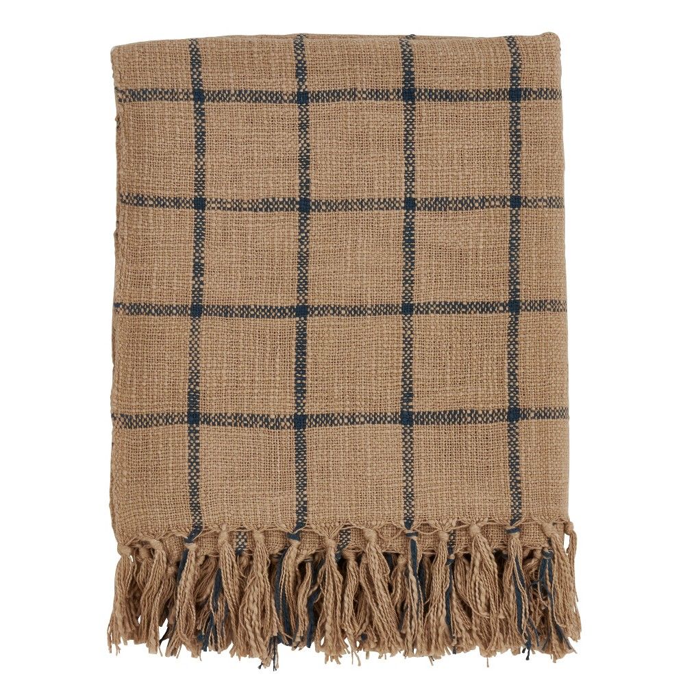 50""x60"" Checkered Throw Blanket Brown - Saro Lifestyle, Size: 50x60 inches | Target