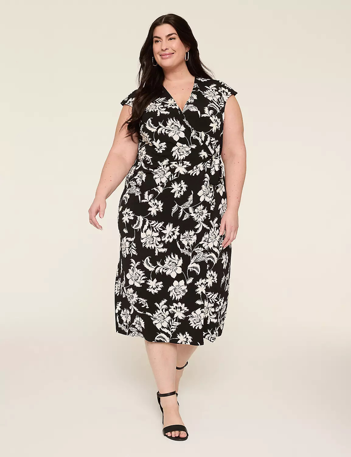 Cap-Sleeve Jersey Wrap Dress | Lane Bryant (US)