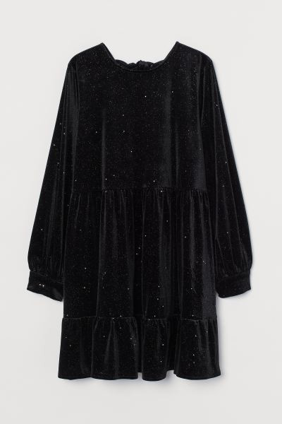 Tie-detail velour dress | H&M (US + CA)