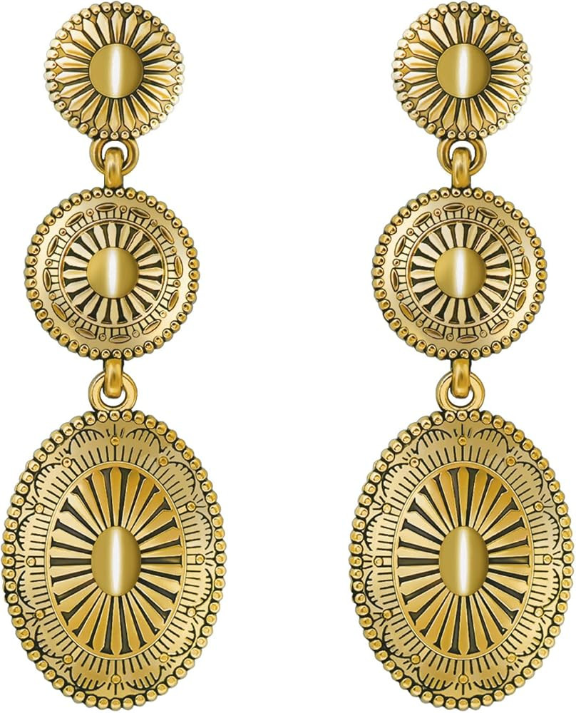 Vintage Western Earrings for Women Boho Vintage Silver/Gold Turquoise Earrings for Women Western ... | Amazon (US)