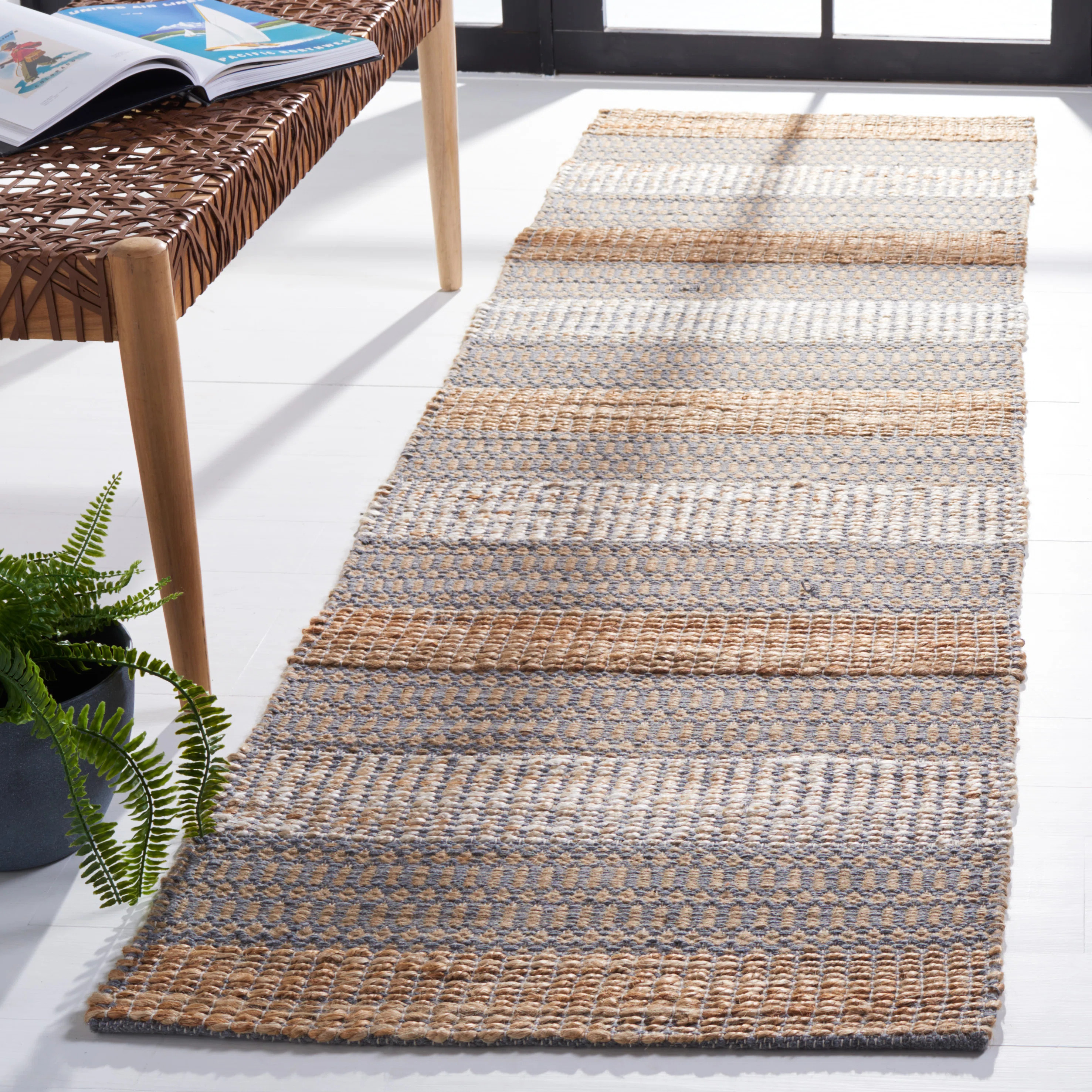 Soliz Geometric Flatweave Gray/Natural Area Rug | Wayfair North America