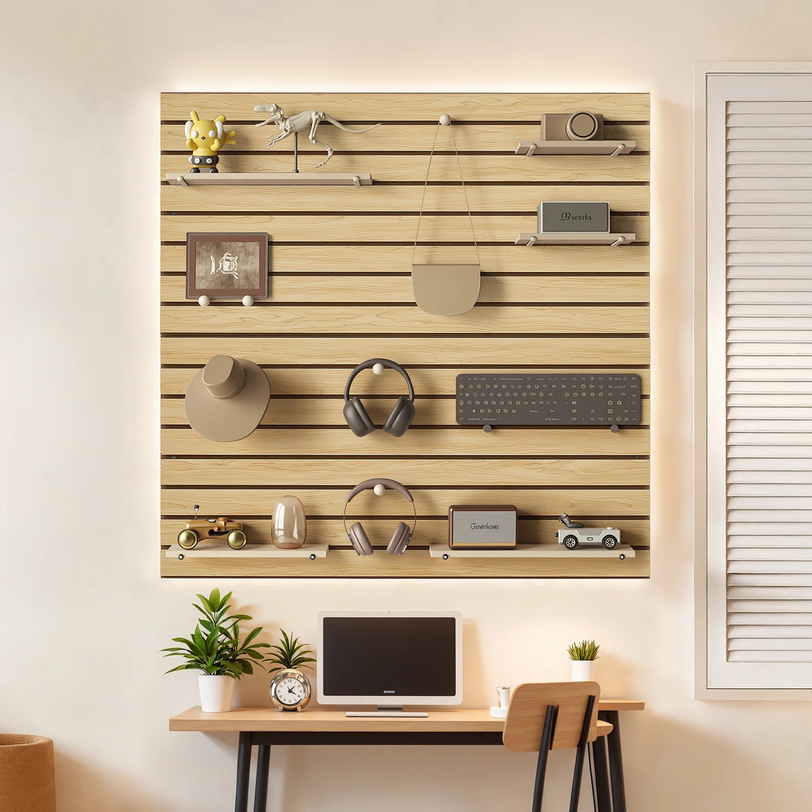 Ebern Designs 4 x 4 ft Slat Wall Paneling MDF Garage Slatwall with Modular Design | Wayfair | Wayfair North America