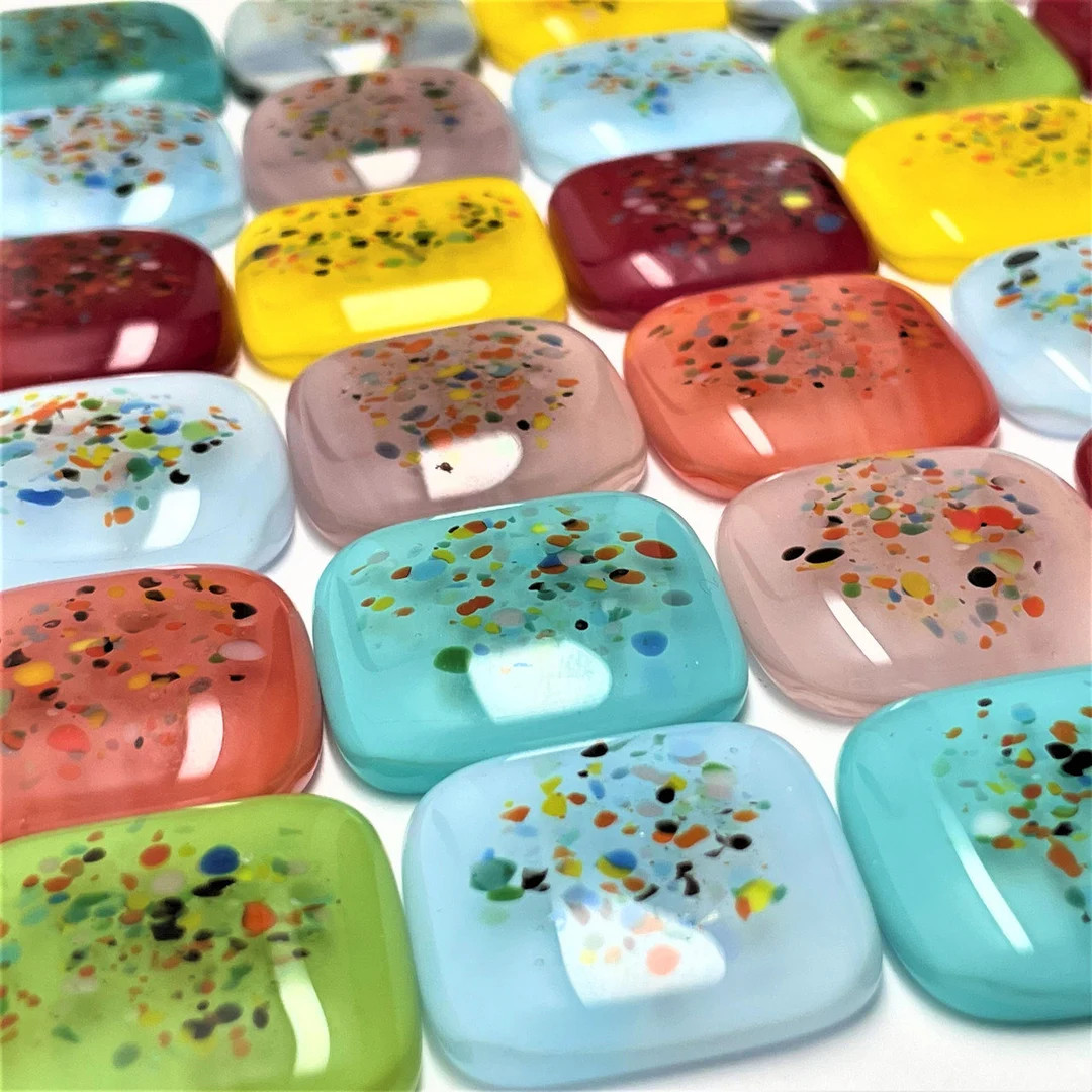 FUSED Stained Glass Tiles, Lg, 8pcs, SPRINKLES, Colors - Etsy | Etsy (US)