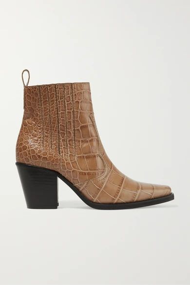 Callie croc-effect leather ankle boots | NET-A-PORTER (US)