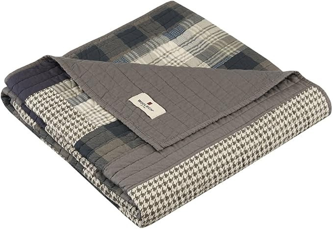 Woolrich Luxury Quilted Throw - Cabin Lifestyle, Patchwork with Moose Design All Season, Lightwei... | Amazon (US)