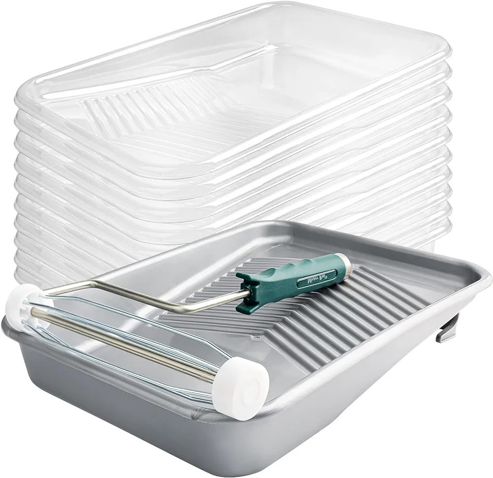 Mister Rui-Paint Tray,12 Pack, 9 Inch Paint Roller Tray, Disposable Paint Tray with Liner and 5-W... | Amazon (US)
