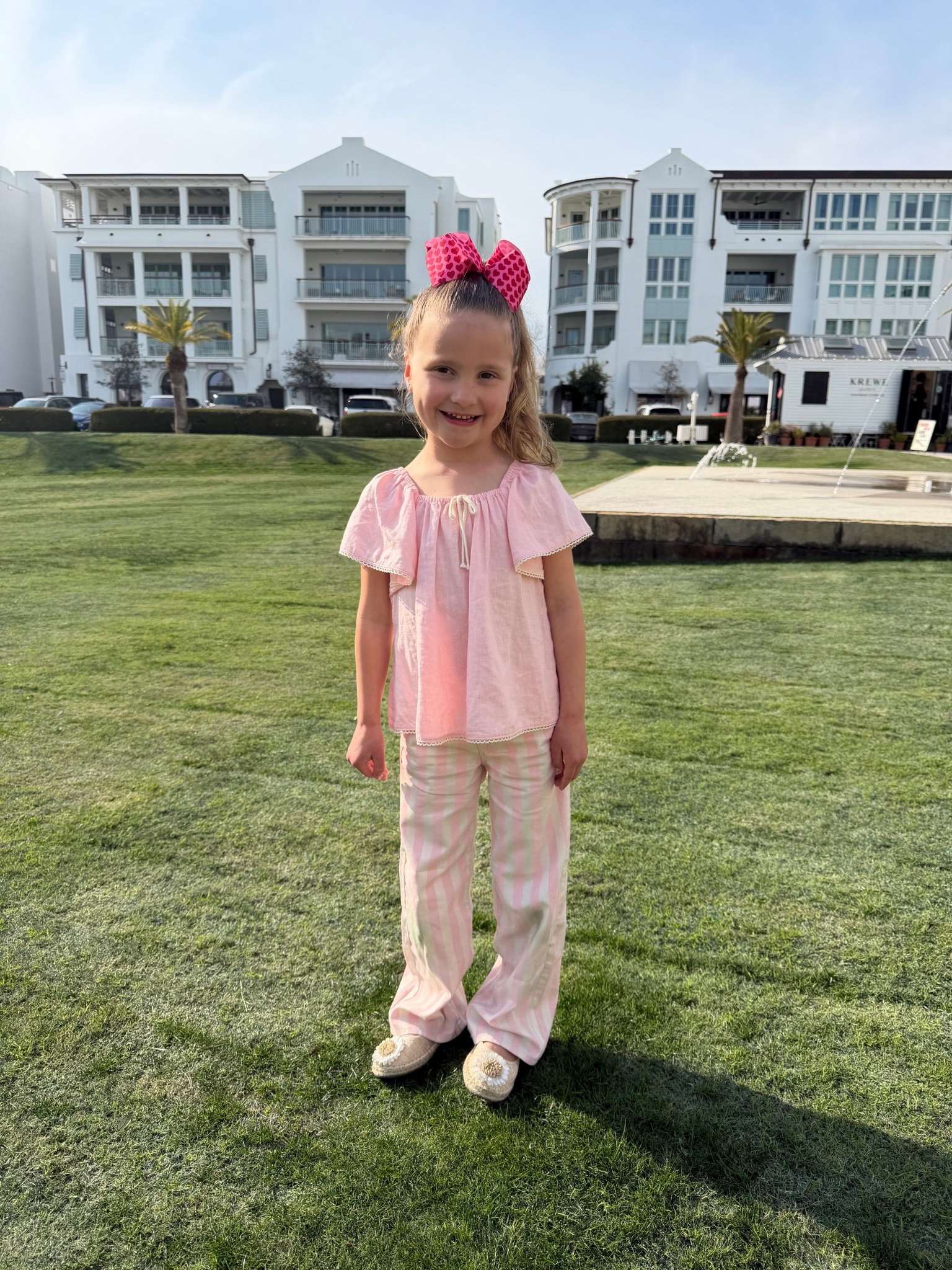 Toddler girl spring outfit striped pants pink top old navy 

#LTKValentine #LTKKids