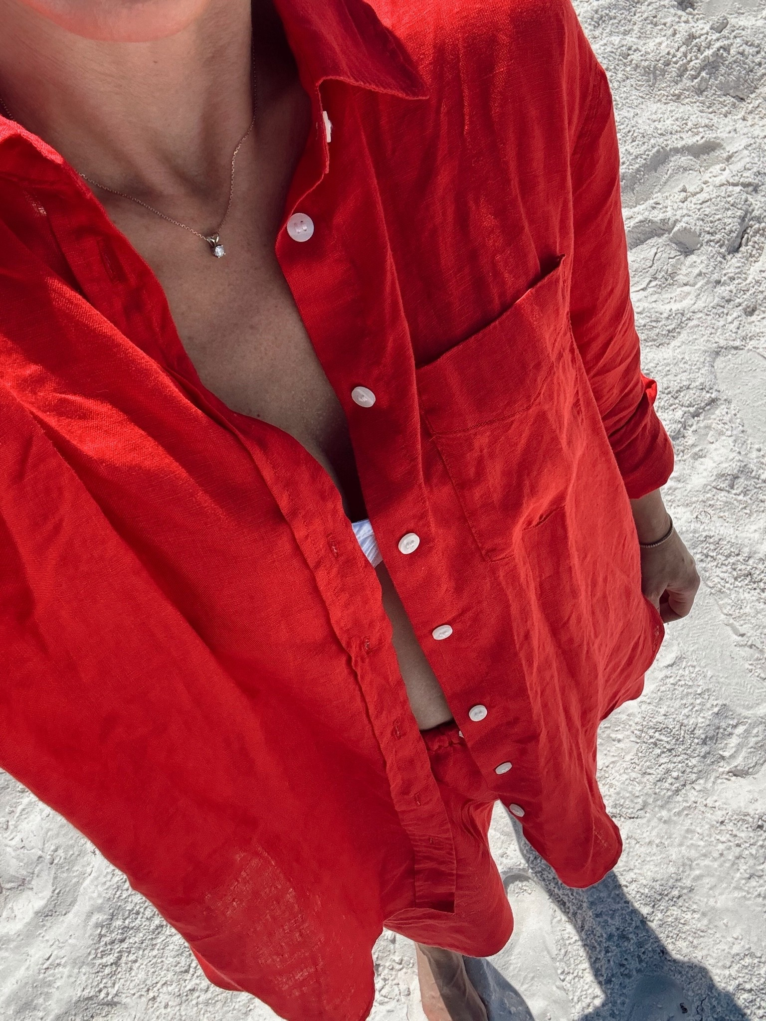 10/10 gap linen!!! 40% off wearing xsmall in top and bottom swim coverup Memorial Day outfit

#LTKootd #LTKSaleAlert #LTKSwim