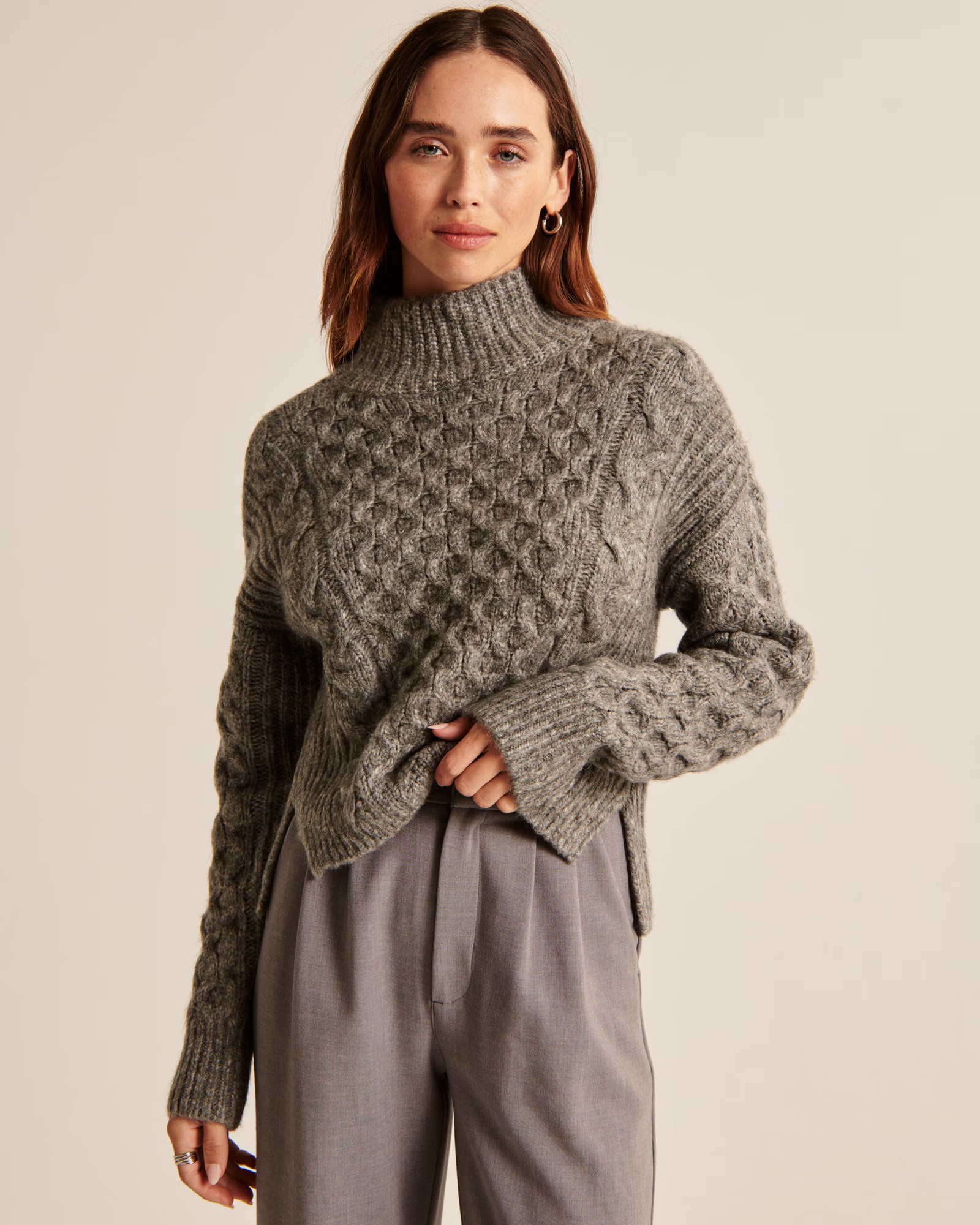 Cable Turtleneck Sweater | Abercrombie & Fitch (US)