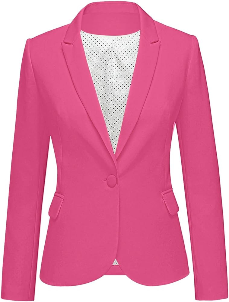 luvamia Women's Long Sleeve Formal Notch Lapel Button Down Blazer Pockets Jacket | Amazon (US)