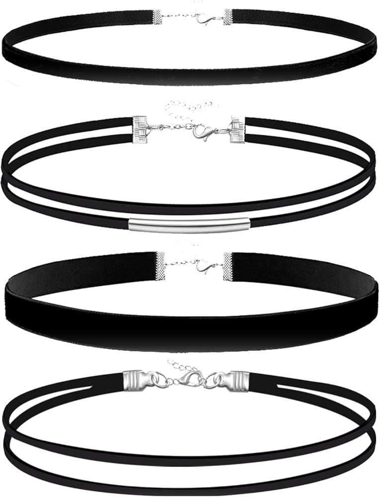 Black Choker Necklace Set Velvet Lace Choker Daisy Gothic Punk Classic Choker | Amazon (US)