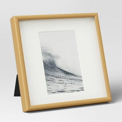 4"x6" Deep Profile Metal Table Frame Brass - Threshold™: Modern Square Single Image Display with Easel Stand | Target