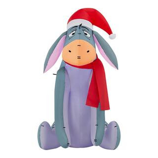 3.5 ft Eeyore With Santa Hat Holiday Inflatable | The Home Depot