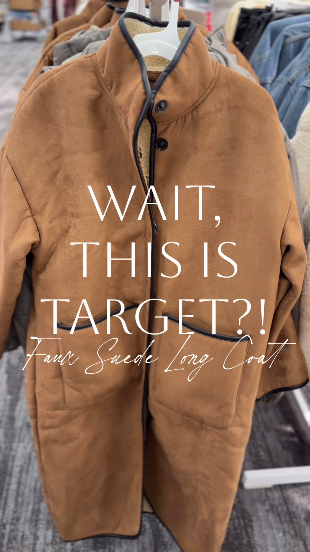 Faux suede long coat // new At Target!😍 I can’t believe this is statement coat is from Target! It’s giving designer! Love the color, the sherpa lining, the long length, and that it has pockets! It looks so cool and so rich! Dress up for the holidays or date night! Dress down with sweatpants, sneakers, and crew socks for a Pinterest inspired moment! A cold weather staple must-have! It’s available in sizes XS-4X. So versatile for these cold months ahead!


#LTKFindsUnder100 #LTKSeasonal #LTKFindsUnder50