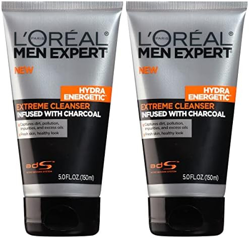 L'Oreal Men Expert Hydra Energetic Facial Cleanser with Charcoal for Daily Face Washing, Mens Fac... | Amazon (US)