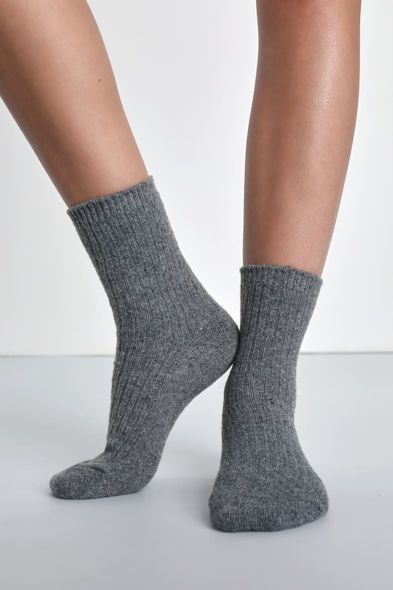 Cozy Essentials Grey and Brown 2-Piece Crew Sock Set | Lulus